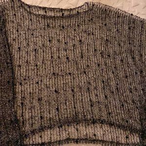 Black sequin see through poncho